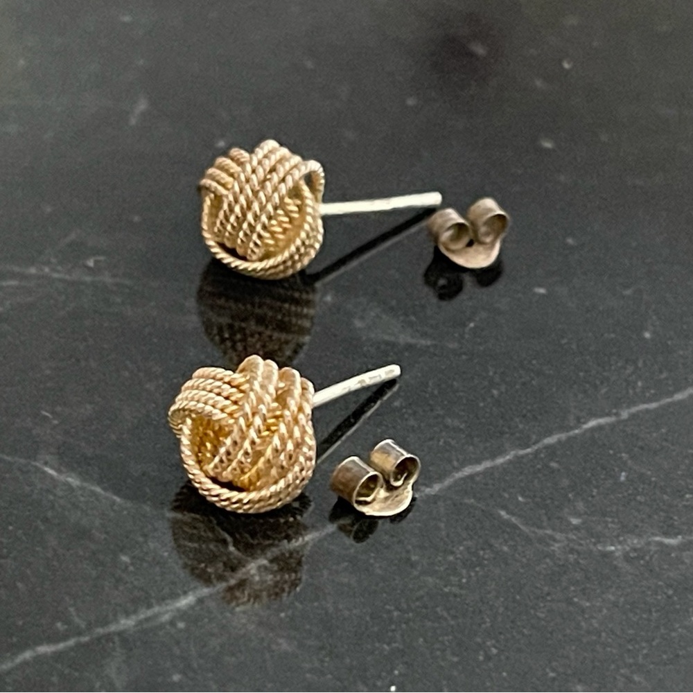 Sterling Silver 925 Twist knot stud Earrings.